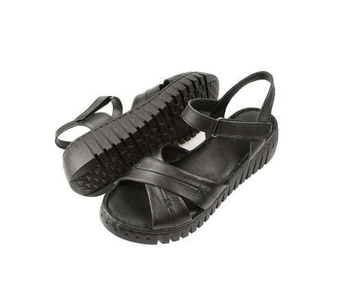 Sandale casual, dama, ANNA VIOTTI, D56-05, negru, piele naturala